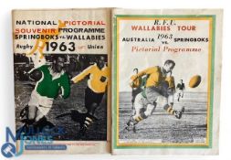 1963 SA v Australia Souvenir Pictorial 1st/3rd Rugby Test Programmes (2): Spot cover colour (often