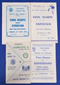 Selection of Fin Harps home programmes 1969/70 Dundalk (F of I Cup), 1971/72 Bohemians, 1975/76