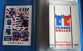1981-2023 France v Wales Rugby Programmes (21): Run of Paris matches against the Welsh across 40+