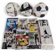 Telford United Telford FC multi signed Footballs, Match Ball Signed Programmes and related items,