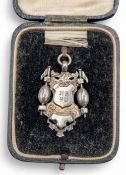 1905 Oldham Rugby League Northern Union Winners Silver Fob Medal, in original box