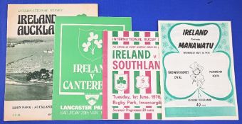1976 Ireland in New Zealand Rugby Programmes (4): Varied styles in editions for clashes with