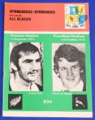 1976 in SA, S Africa v NZ 2nd Test Rugby Programme: At Bloemfontein, Leslie & Du Plessis pic cover