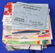 1947 on Rugby Test and Tourists Rugby Tickets etc (c.65): from Welsh internationals or clubs v