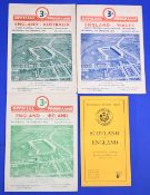 1948 England Rugby Programmes (4): v Wales, Ireland (their Grand Slam season) & Australia, plus