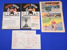 1957/58 Manchester Utd v Sheffield Wednesday 19 February 1958 FAC 5th round programme no. 21,