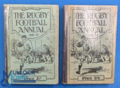 1936-7 and 1937-8 Rugby Football Annuals (2): H/back duo of the annual series, both G
