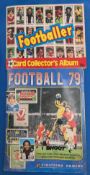 1979 Panini Football Sticker Album, some scores filled in pencil, with Topps 1981-82 footballer