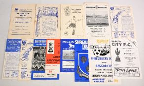 Shrewsbury Town FC Home & Away football programmes to include home programmes 1953 Shropshire Senior