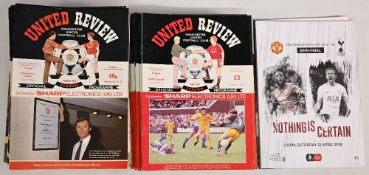 Manchester United FC Home football programmes to include 1970s x 7 1980s x 30 including Alex