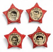 Badges: Manchester Utd Star badges generally early 1960s to include David Herd, Tony Dunne, John