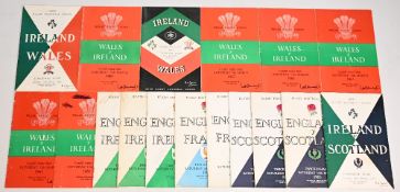 1960-65 Ireland & Wales, Scotland, England & Ireland, Scotland, France Rugby Programmes (15): I &
