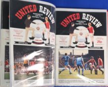 1981/82 Manchester Utd programme binder red with gold lettering with complete season home programmes