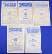 Selection of Rangers home match programmes 1951/52 Motherwell (SC) (Well eventual cup winners),