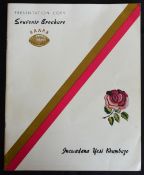 1972 Scarce SA Bantu 'Leopards' v England Rugby Programme: Large 24pp & covers from an historic