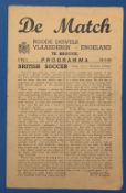 1945 Matt Busby playing for England; Red Devils Vlaanderen (Flanders) v England at Brugge 24 March