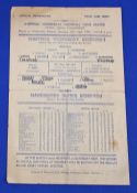 1946/47 Sheffield Wednesday reserves v Manchester United Central League match programme, single