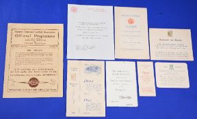 1935 Tour of South Africa Eastern Transvaal v British Combined Service match programme 12 June 1935,