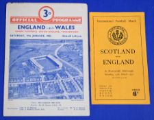 1952 England Rugby Programmes Set One (3): v Wales (their Grand Slam season) & Ireland, plus