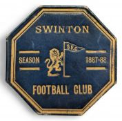 Scarce 1887-88 Swindon FC Rugby League Season Ticket Book, hexagon shaped with fine gold gilding