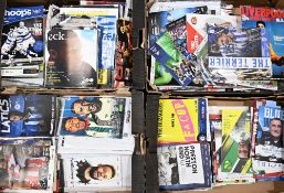 Derby County FC Four boxes of modern away football programmes with the majority in very good