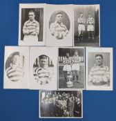 8x Early Wigan related Rugby League Postcards, S H Heys, J Sullivan, G Innes, and officials Irish