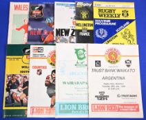 1969-1996 Tourists to NZ Rugby Programmes (9): NZ v Wales (2nd test), 1969; v Scotland (1st test),