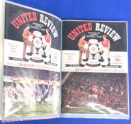 1987/88 Manchester Utd programme binder red with gold lettering complete season home programmes nos.