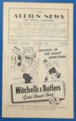 1949/50 West Bromwich Albion reserves v Manchester Utd Central League match programme 27 August