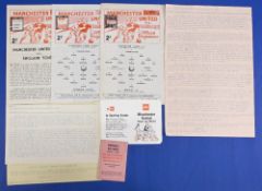1966/67 Typed match reports produced by a journalist for newspaper insert for Manchester Utd v
