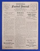 1919/1920 Huddersfield Town v Barnsley Div. 2 match programme 10 April 1920; large b&w 4 pager,