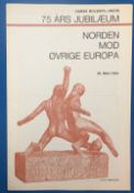 1964 Danish Football 75th Anniversary in Copenhagen; Scandinavia v Rest of Europe match programme 20