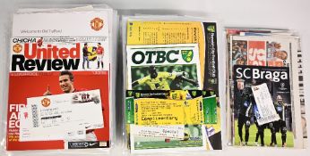Manchester United FC 2012/13 Home & Away programmes, tickets, menus and newspaper reports to include