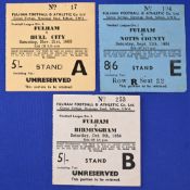 Tickets: Fulham home match tickets to include 1953/54 Hull City, 1954/55 Notts County, Birmingham