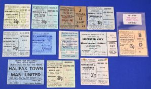 Tickets: 1971/72 Manchester Utd home match tickets to include Derby County, Leeds Utd, Leicester