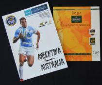 1997 & 2014 Argentina v Australia Rugby Programmes (2): Attractive & very different examples. Both