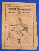 1934/1935 Spurs v Chelsea London Combination match programme 2 February 1935; tear to top of rear