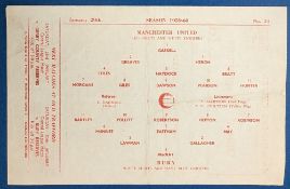 1959/60 Manchester Senior Cup 2nd round Manchester United v Bury single sheet match programme 20