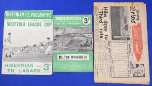 1953/54 Hibernian v Third Lanark S. League Cup match programme: 1953 Evening News Sports Final