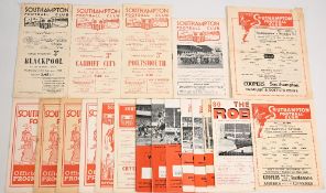 Selection of Southampton programmes 1947/48 Swindon Town (FAC), 1948/49 Watford, 1952/53