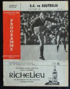 1969 S Africa v Australia Test Rugby Programme: The Cape Town test, official souvenir version,