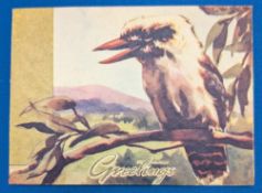 1921-22 Frank Burge Great Britain Rugby League, New Zealand & Australia Tour signed Christmas Card -