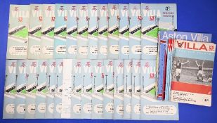 Selection of Aston Villa home match programmes 1956/57 Newcastle Utd, Burnley, Manchester Utd,