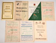 1951-2 S Africa in the UK Rugby Programmes (7): v Cardiff, Newport, Western Counties, Wales (2, 1