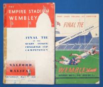 1939/49 Halifax Challenge Cup Final Programmes Rugby League (2): Some wear, but important pre-WW2