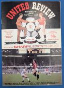 1988 Manchester United v Queens Part Rangers Multi signed Football Programme, with signatures to