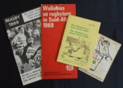 1969 Quartet of Australia Rugby Tour Itinerary/Fixture Cards (4): Coca-Cola, BP, Reggio & the Cape