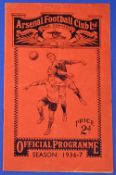 Pre-War 1936/1937 FAC s/f match programme WBA v Preston NE at Arsenal 10 April 1937; fair/good. (1)