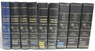 Derby County FC Home and away football programmes and binders 1987-1994 to include Homes - 87/88 x