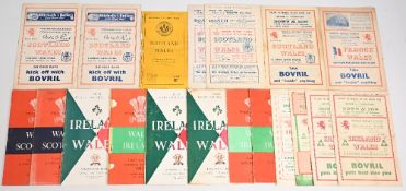 1948-1958 Vintage Wales & Scotland, Ireland & France Rugby Programmes (19): With some